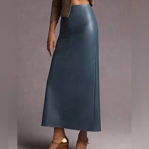Mare Mare x Anthropologie Slate Faux Leather Column Skirt, 2X, NWT